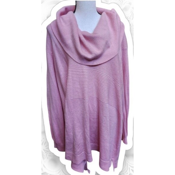 Avenue Sweaters - AVENUE Pink Cowl Neck Sweater Plus Size 22/24